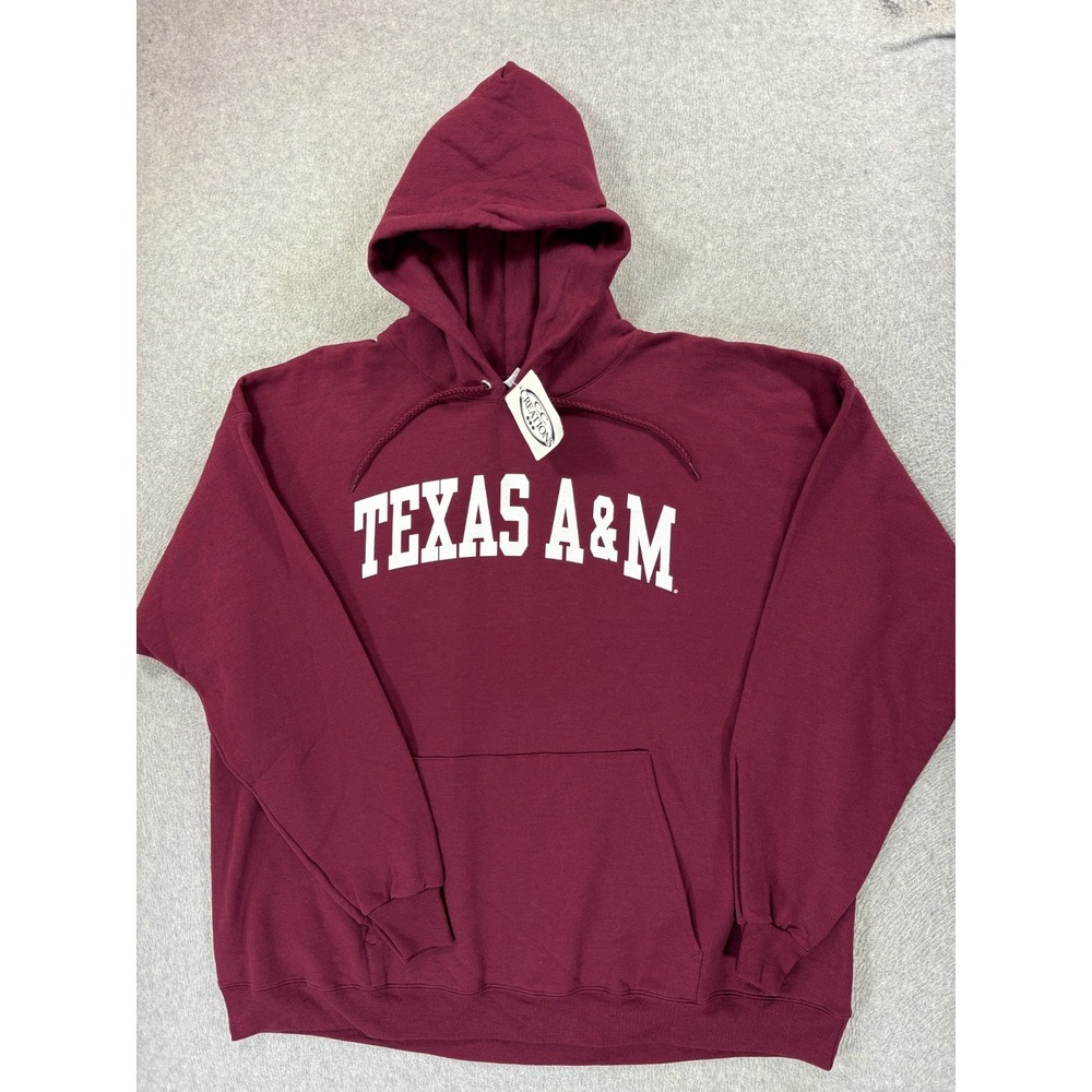 NWT Texas A&M Aggies Screened‎ Logo Campus Hoodie Sweatshirt (Men's 2XL) Maroon